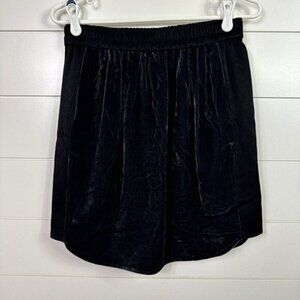 J. Crew Velvet Pull On Stretch A-Line Skirt Black sz 2